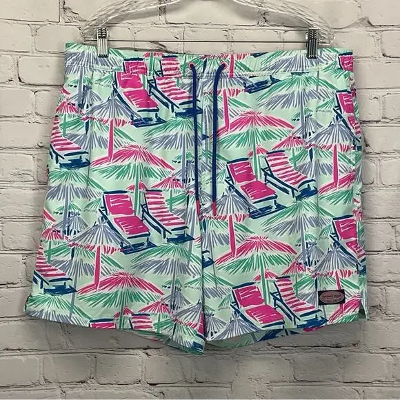Vineyard Vines Chappy Swim Trunks Men's Size XL Cabana Crystal Blue Mesh Lined - Picture 8 of 11
